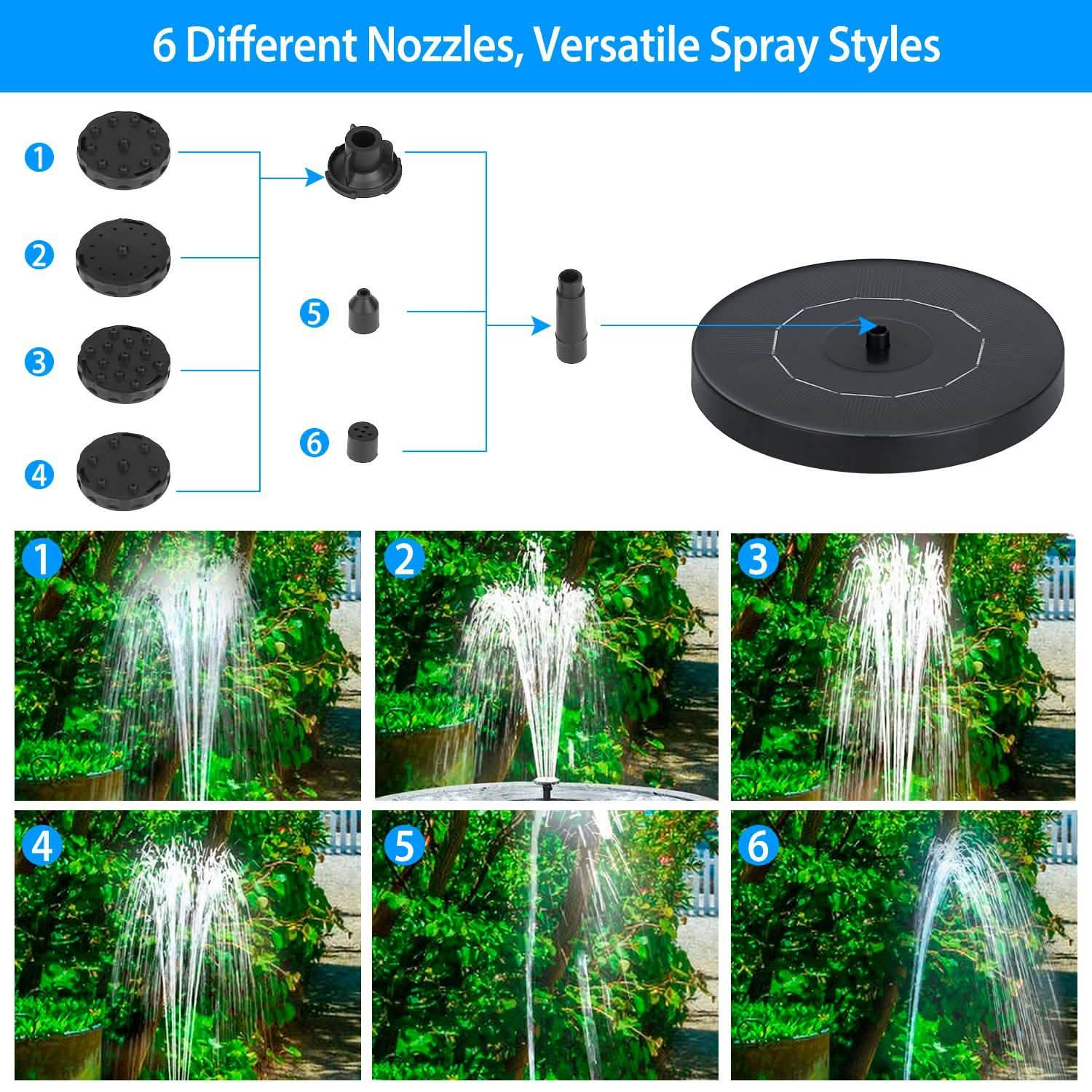 Solar Powered Fountain Pump Floating Bird Bath Pond DailySale