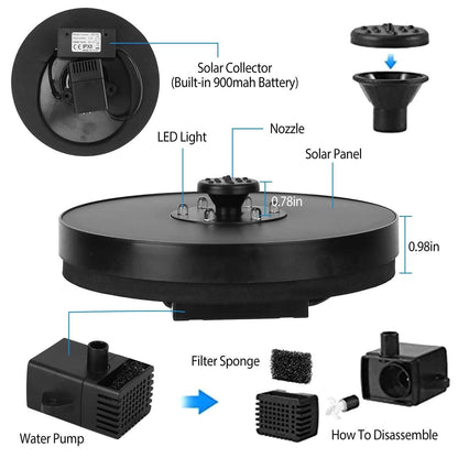 Solar Powered Fountain Pump Floating Bird Bath Pond Pump DailySale