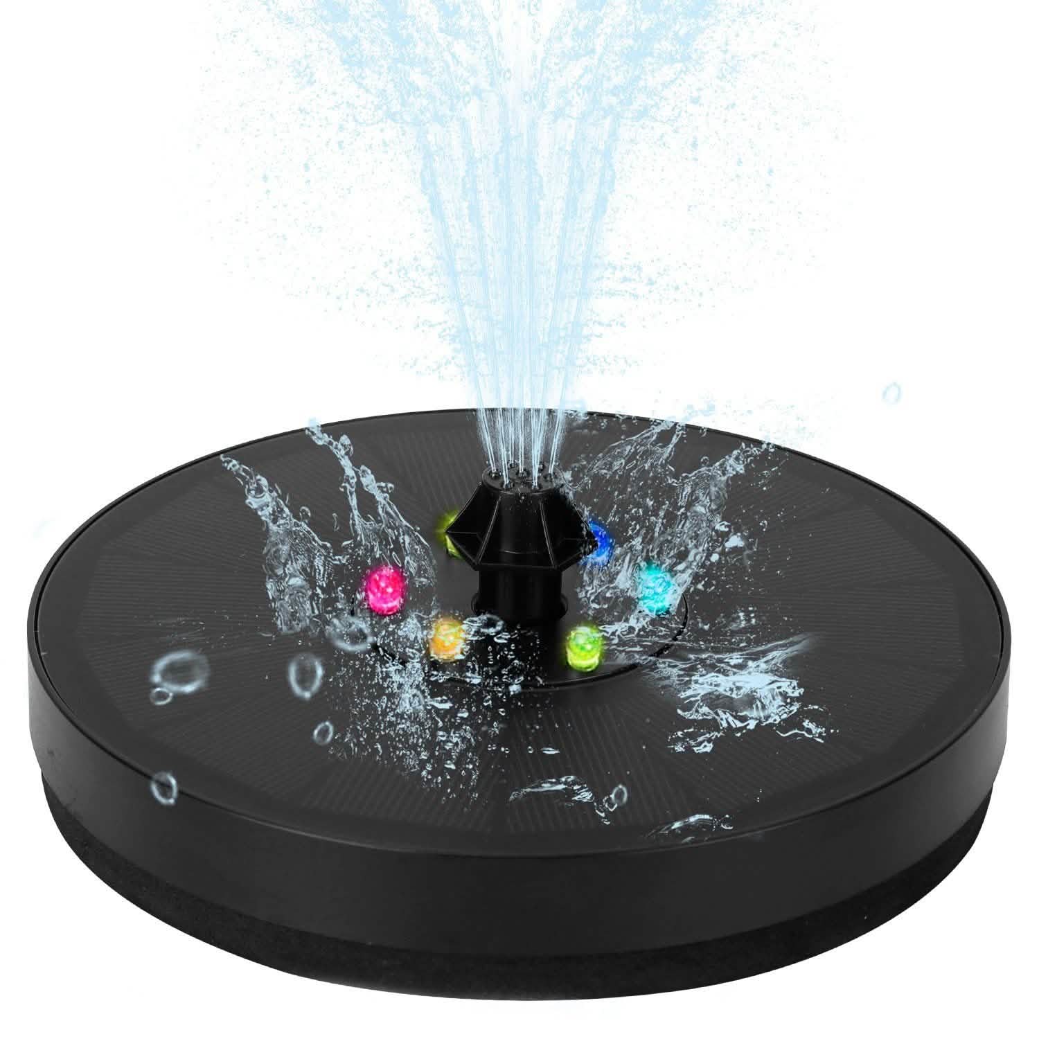 Solar Powered Fountain Pump with LED Lights DailySale