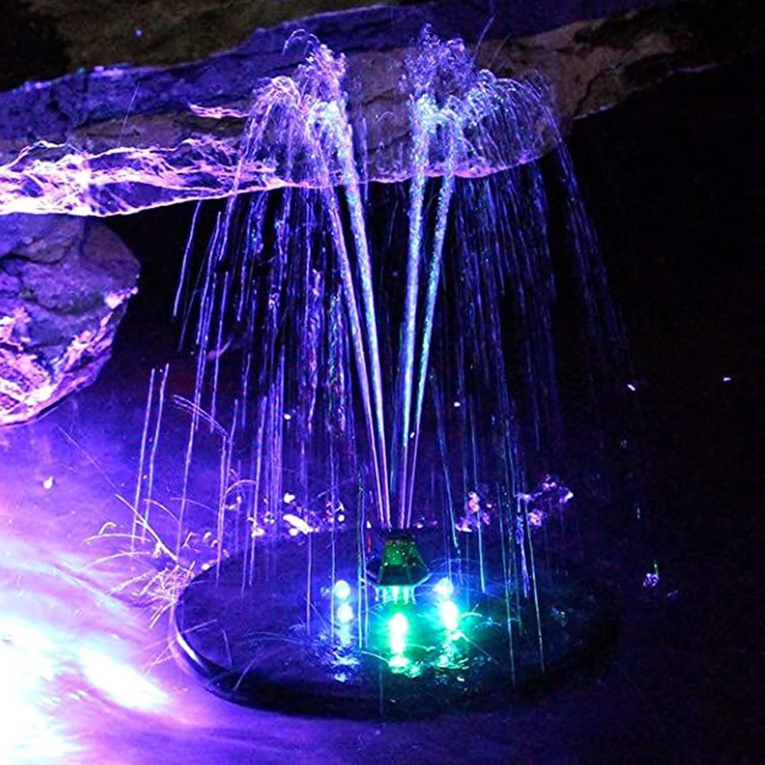 Solar Powered Fountain Pump with LED Lights DailySale