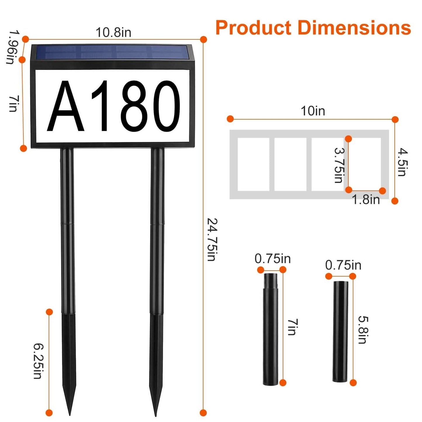 Solar Powered House Numbers LED Address Plaque Sign DailySale