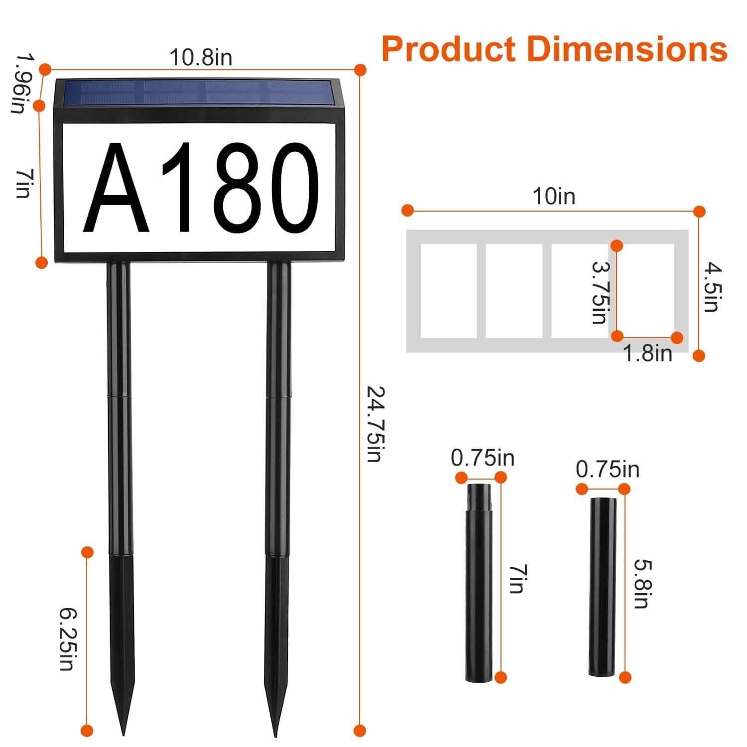 Solar Powered House Numbers LED Address Plaque Sign DailySale