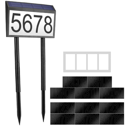 Solar Powered House Numbers LED Address Plaque Sign DailySale