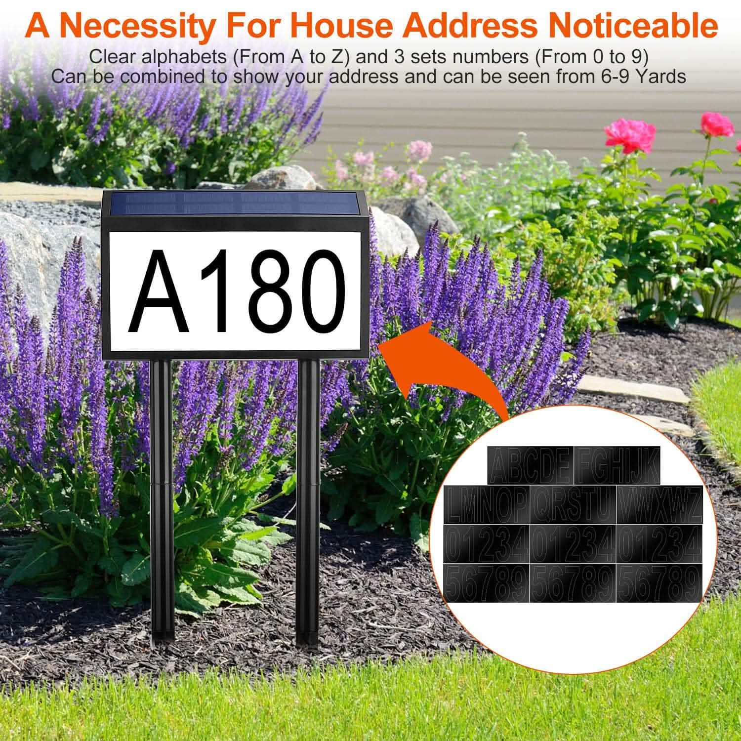 Solar Powered House Numbers LED Address Plaque Sign DailySale