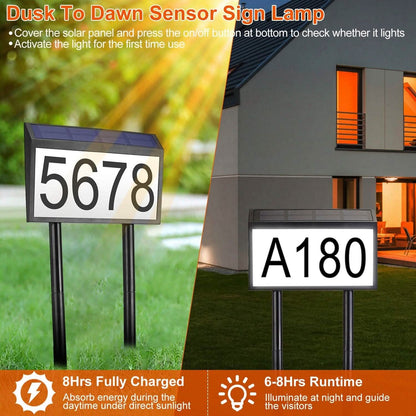 Solar Powered House Numbers LED Address Plaque Sign DailySale