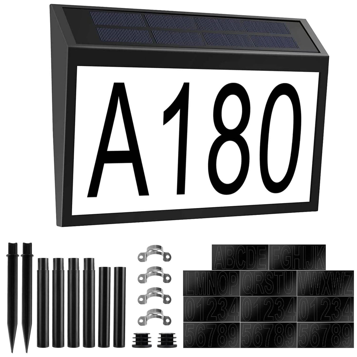 Solar Powered House Numbers LED Address Plaque Sign DailySale