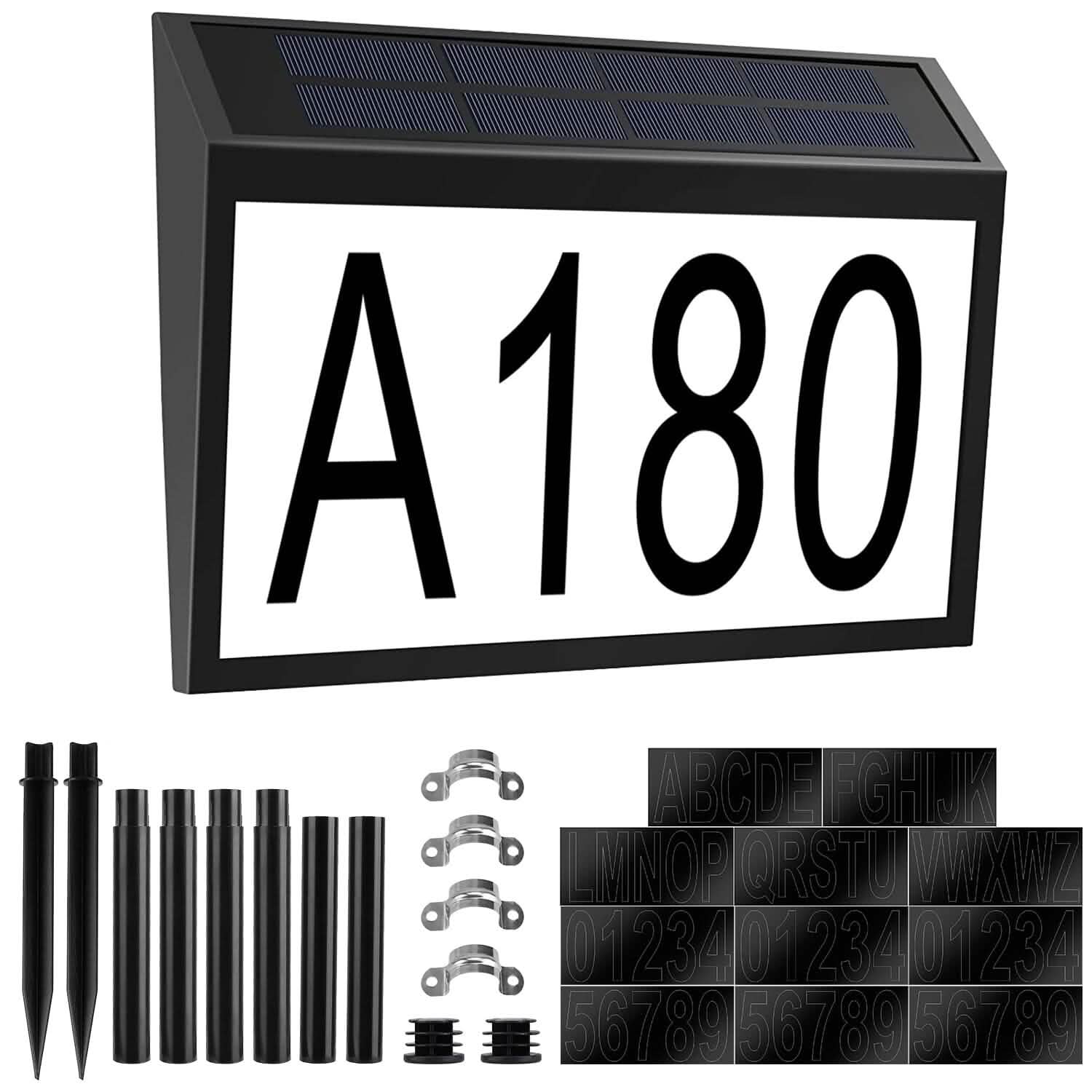 Solar Powered House Numbers LED Address Plaque Sign DailySale