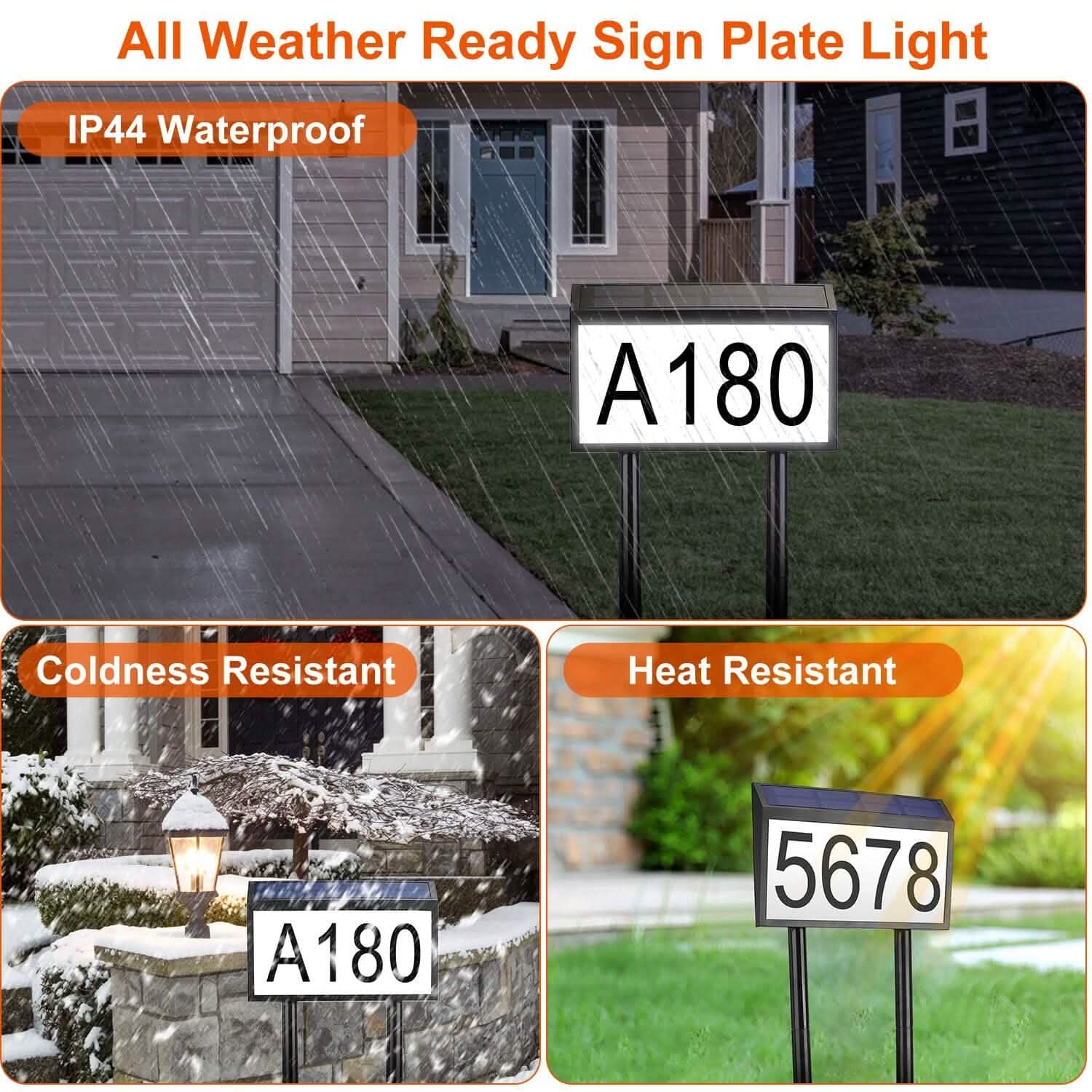 Solar Powered House Numbers LED Address Plaque Sign DailySale