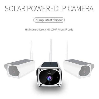 Solar Powered IP Camera with Rechargable Batteries HD 1080p Loop Recording DailySale