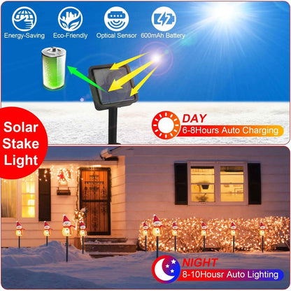 Solar Powered Lamp 3 Snowmen Garden Stake Light DailySale