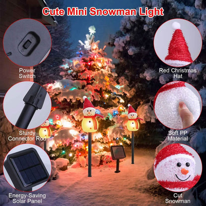 Solar Powered Lamp 3 Snowmen Garden Stake Light DailySale