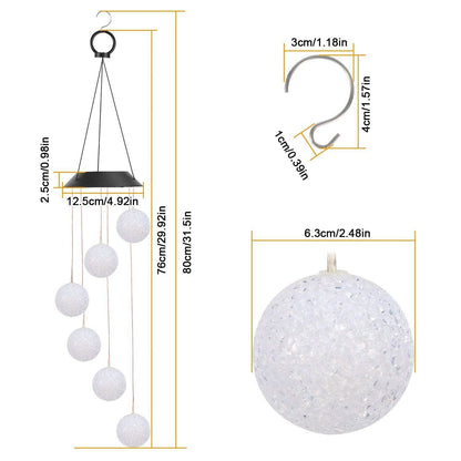 Solar Powered LED Ball Wind Chimes - Color Changing LED String Light DailySale