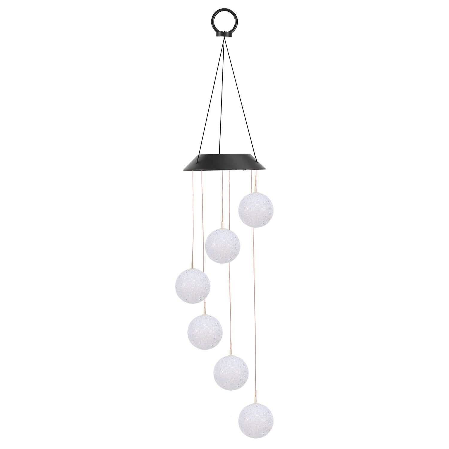 Solar Powered LED Ball Wind Chimes - Color Changing LED String Light DailySale