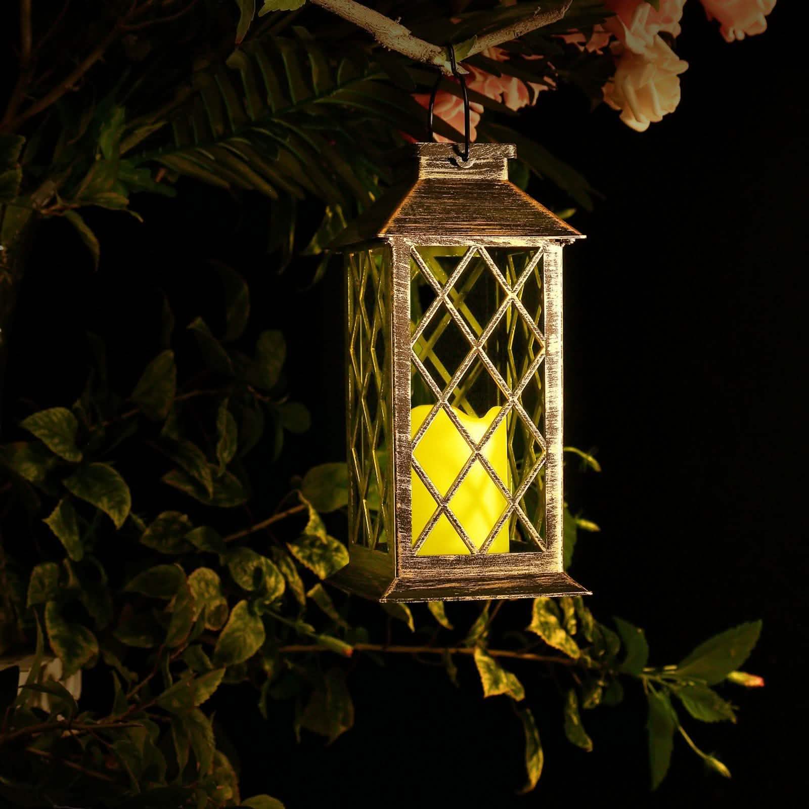 Solar Powered Led Outdoor Lantern Waterproof Candle Hanging Light DailySale