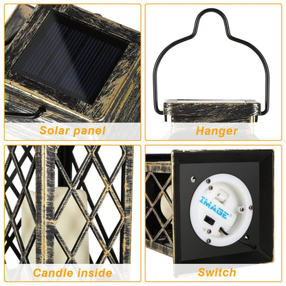 Solar Powered Led Outdoor Lantern Waterproof Candle Hanging Light DailySale