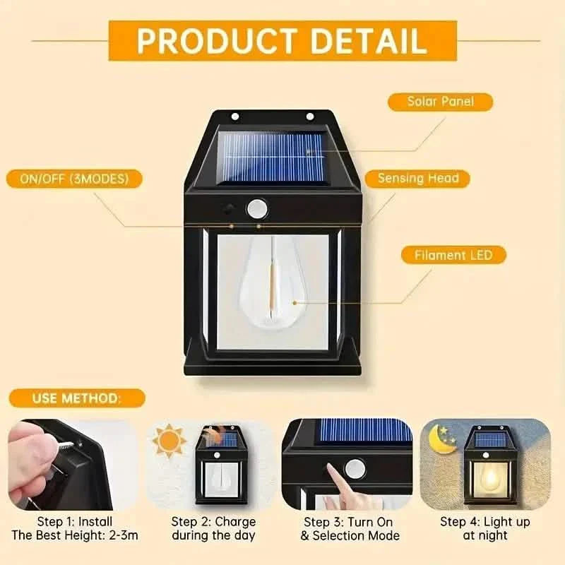 Solar-Powered Motion-Sensor Outdoor Wall Light DailySale