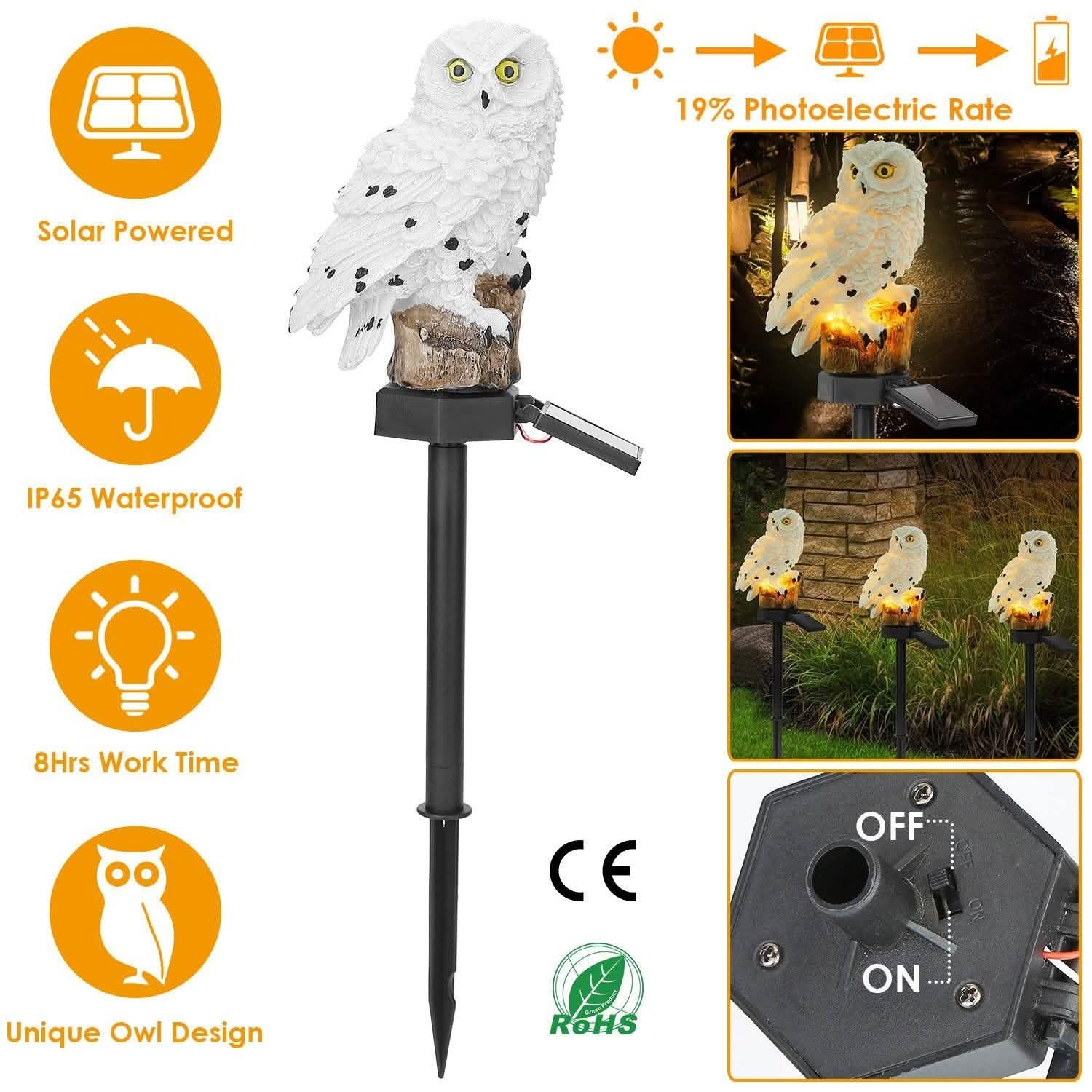 Solar Powered Owl Garden Light IP65 Waterproof DailySale