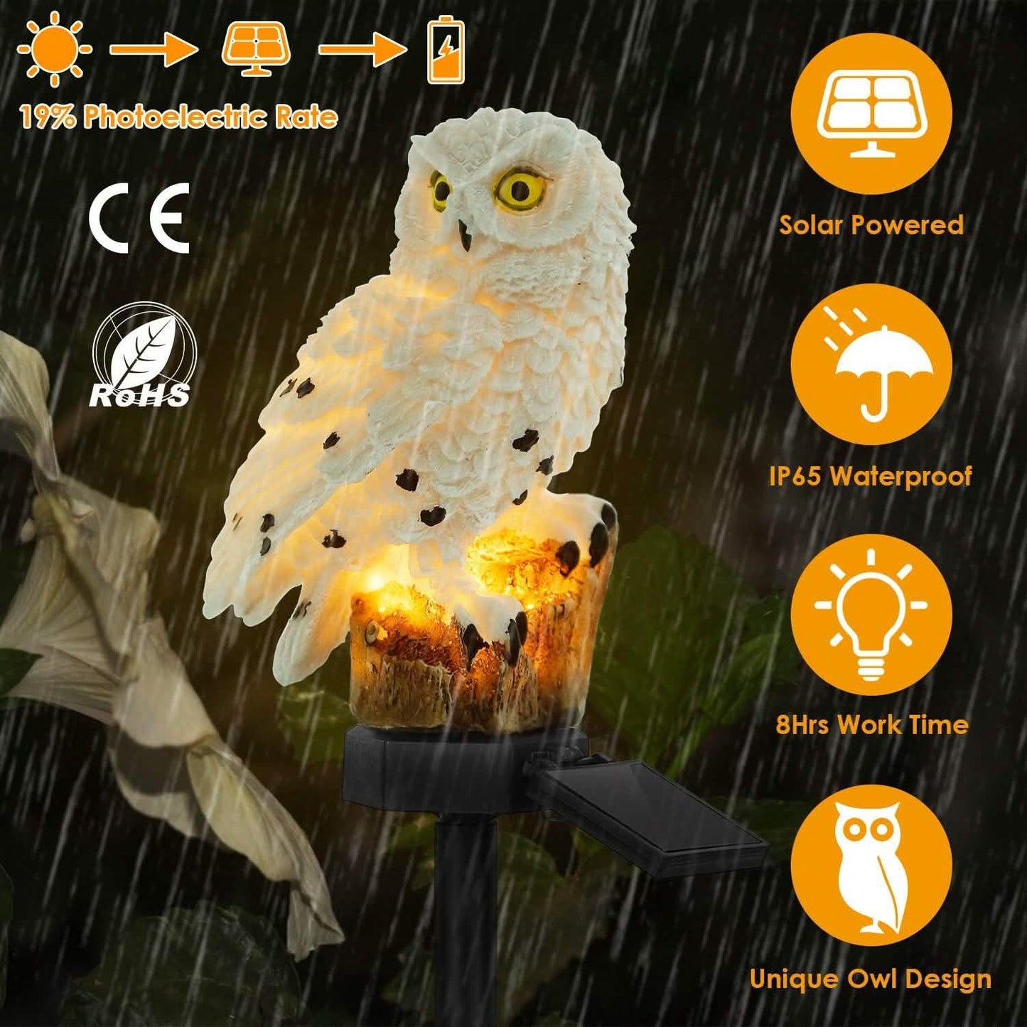 Solar Powered Owl Garden Light IP65 Waterproof DailySale