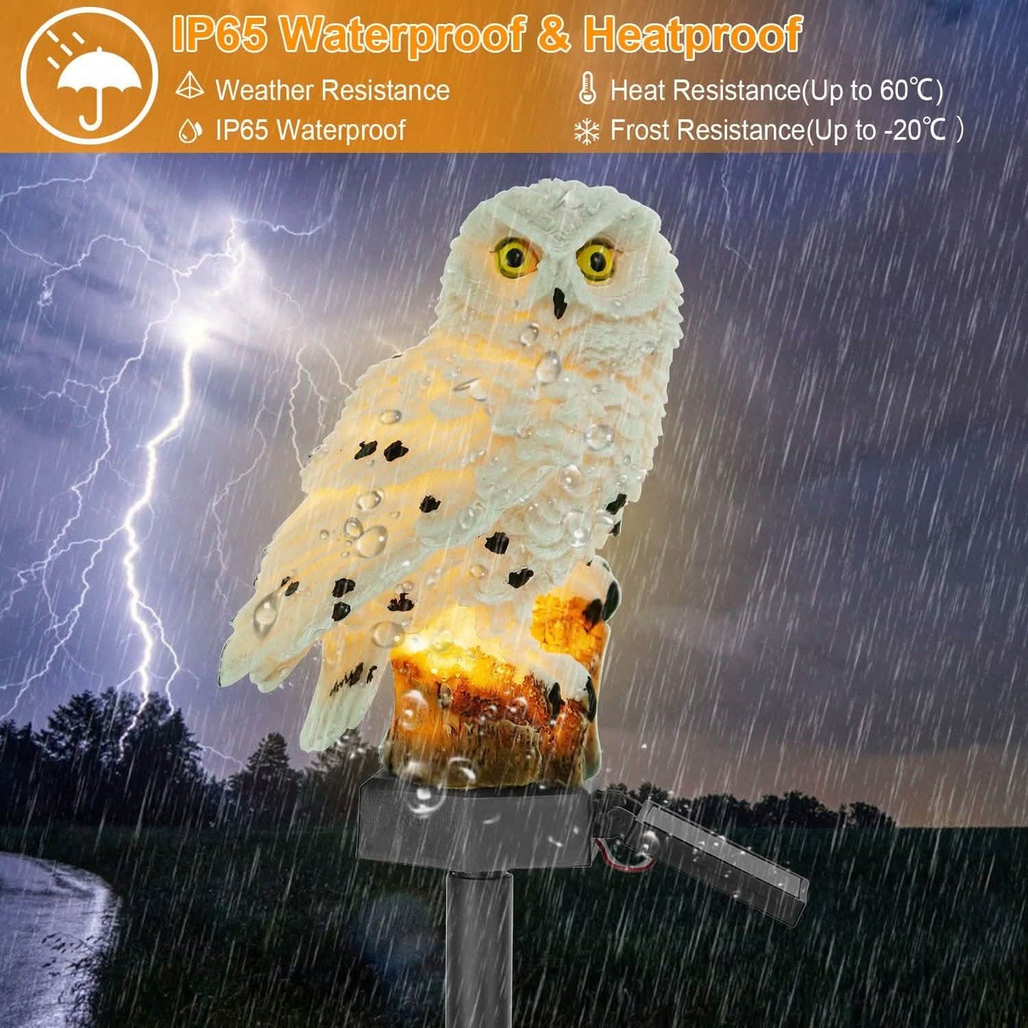 Solar Powered Owl Garden Light IP65 Waterproof DailySale