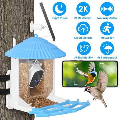 Solar Powered Smart Bird Feeder with PIR Motion AI Two-Way Audio DailySale