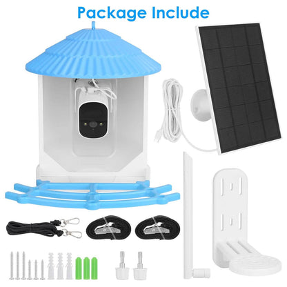 Solar Powered Smart Bird Feeder with PIR Motion AI Two-Way Audio DailySale