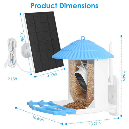 Solar Powered Smart Bird Feeder with PIR Motion AI Two-Way Audio DailySale