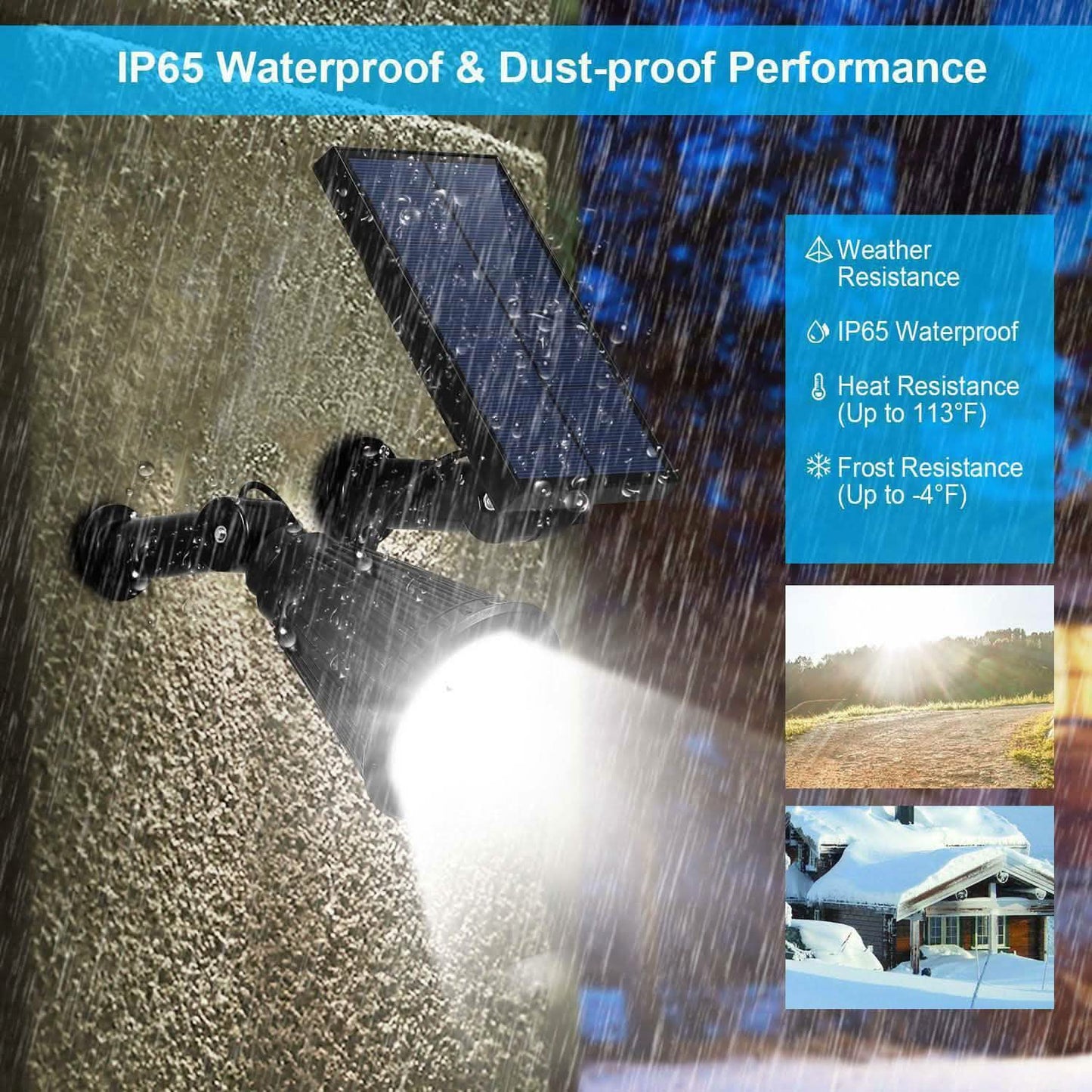 Solar Powered Spotlight Outdoor Garden Lamp Waterproof DailySale