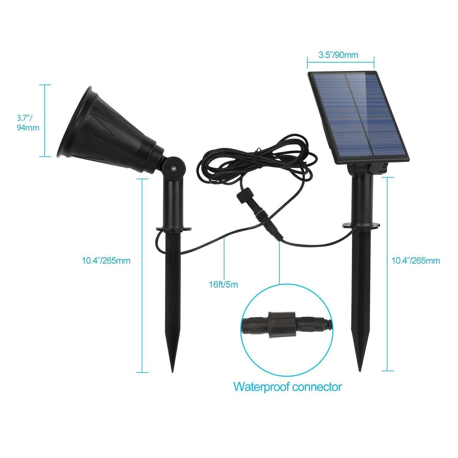 Solar Powered Spotlight Outdoor Garden Lamp Waterproof DailySale