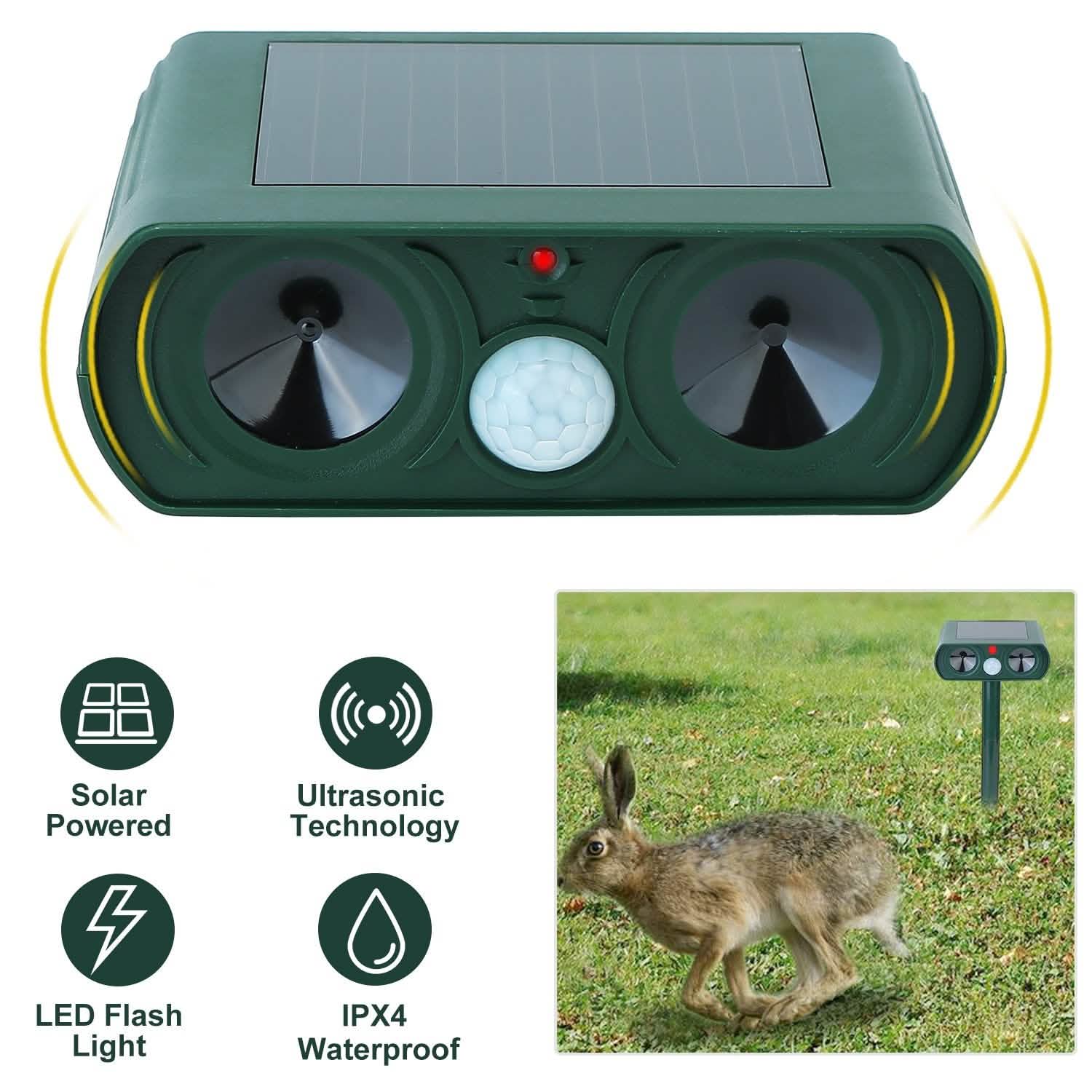 Solar Powered Ultrasonic Animal Repeller DailySale