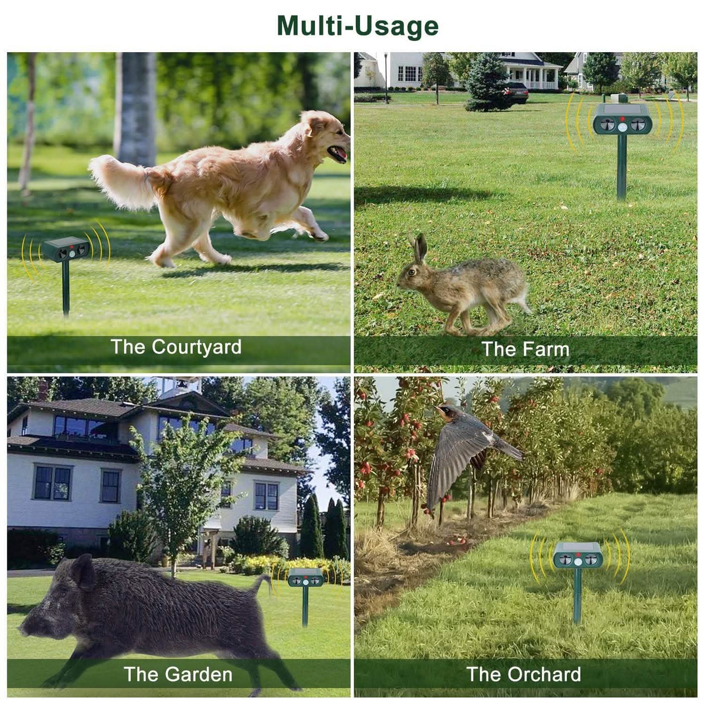 Solar Powered Ultrasonic Animal Repeller DailySale