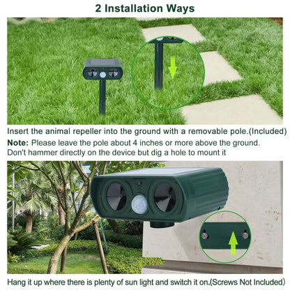 Solar Powered Ultrasonic Animal Repeller DailySale