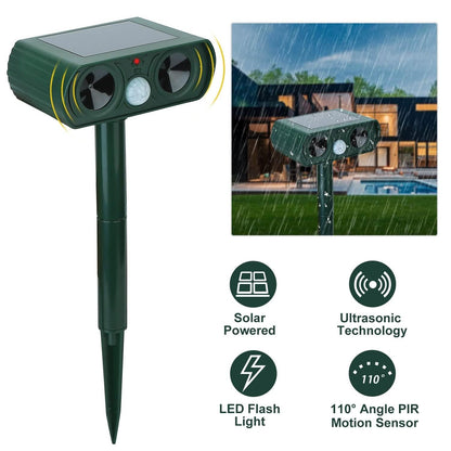 Solar Powered Ultrasonic Animal Repeller DailySale