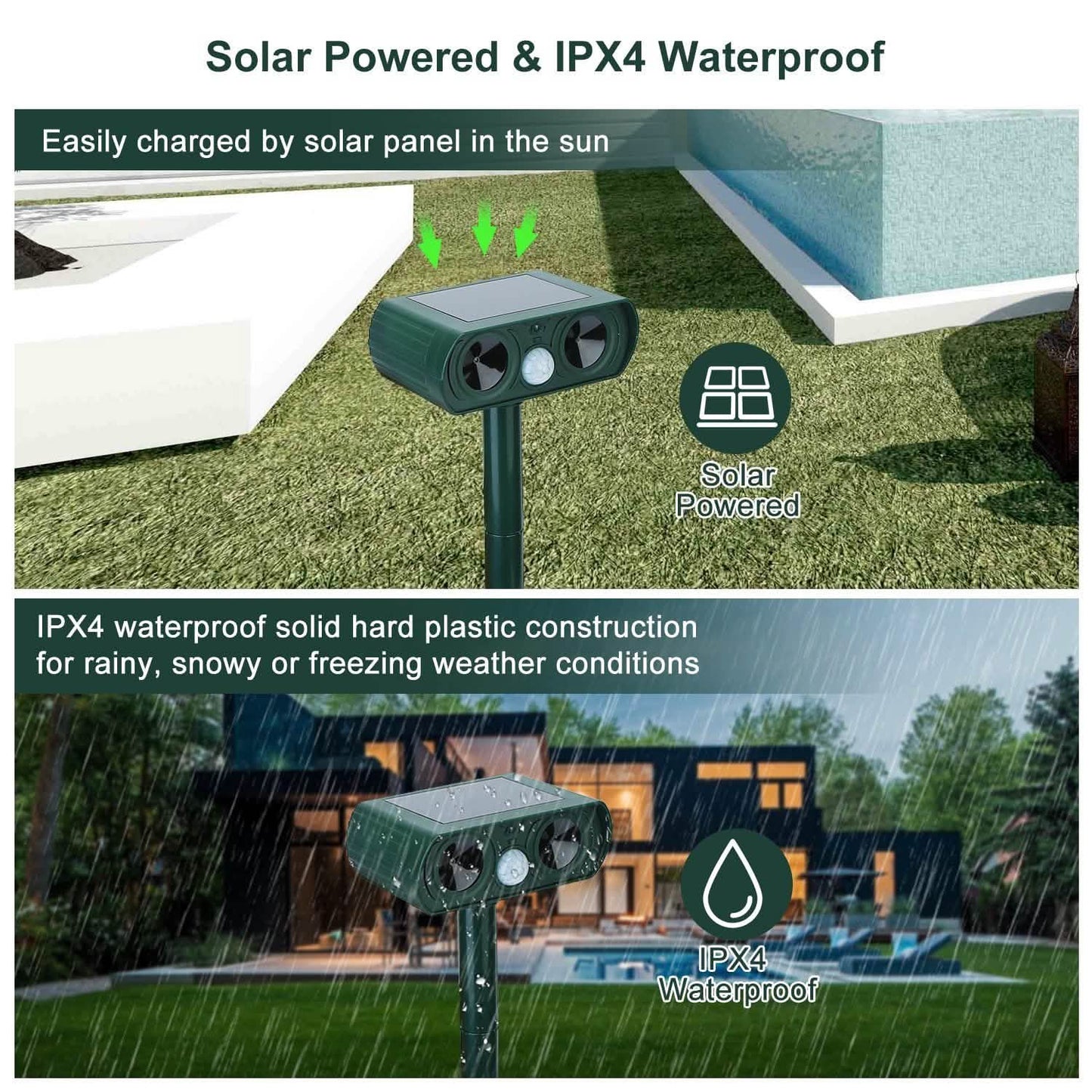 Solar Powered Ultrasonic Animal Repeller DailySale