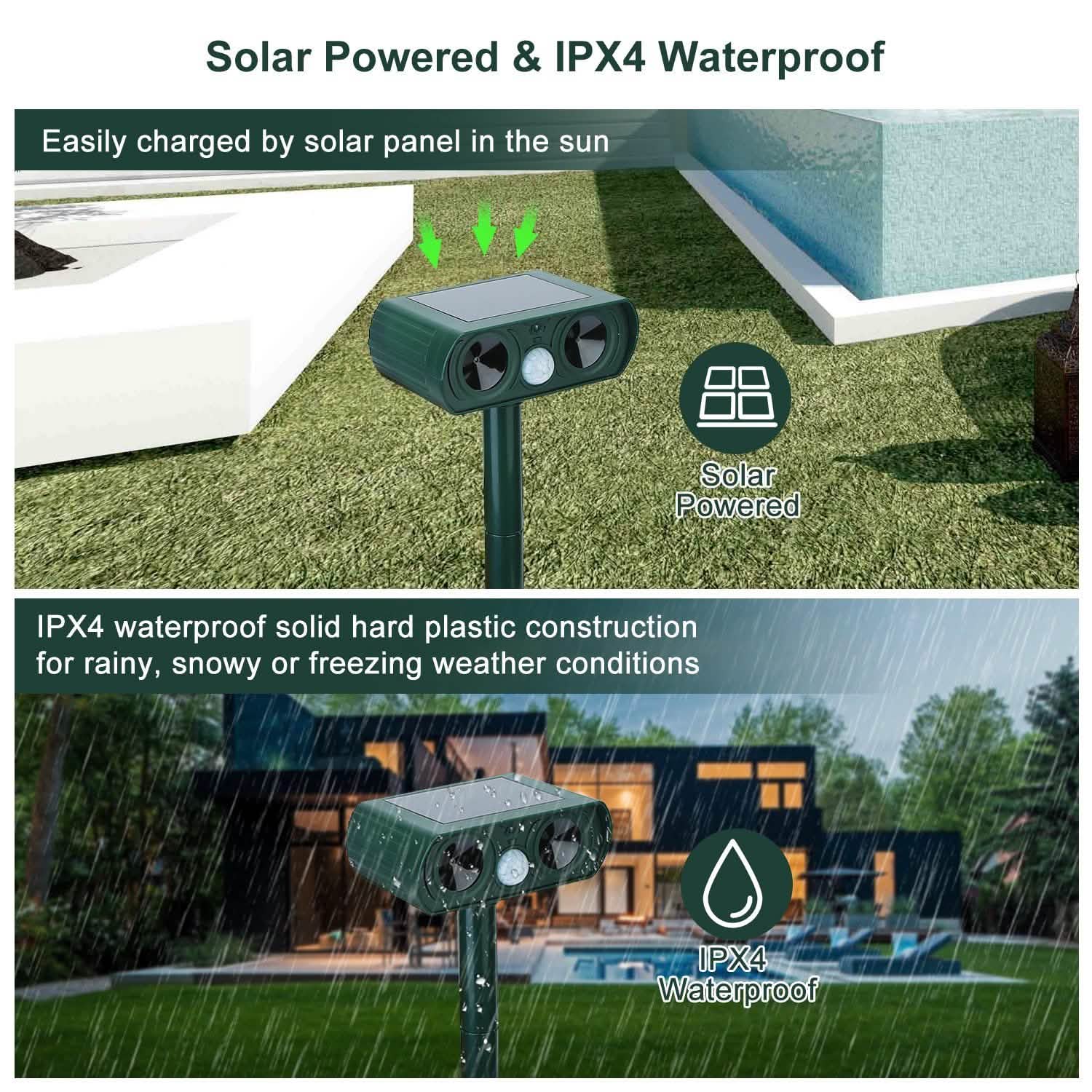 Solar Powered Ultrasonic Animal Repeller DailySale