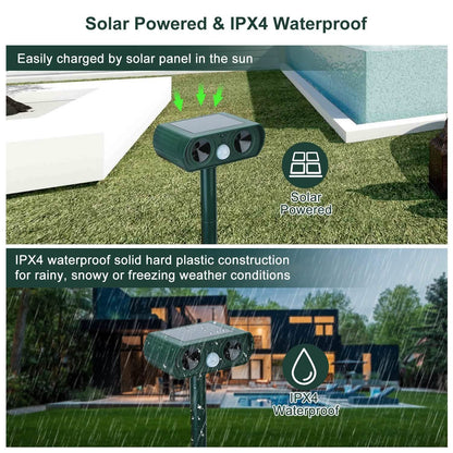 Solar Powered Ultrasonic Animal Repeller DailySale