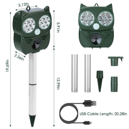 Solar Powered Ultrasonic Animal Repeller PIR Motion Sensor DailySale