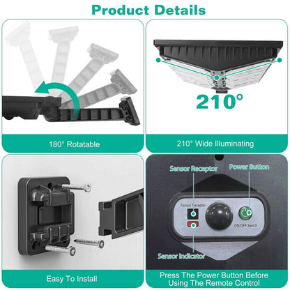 Solar Powered Wall Light Beads PIR Motion Sensor DailySale