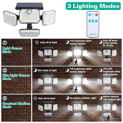 Solar Powered Wall Lights Outdoor Motion Sensor Lamps DailySale