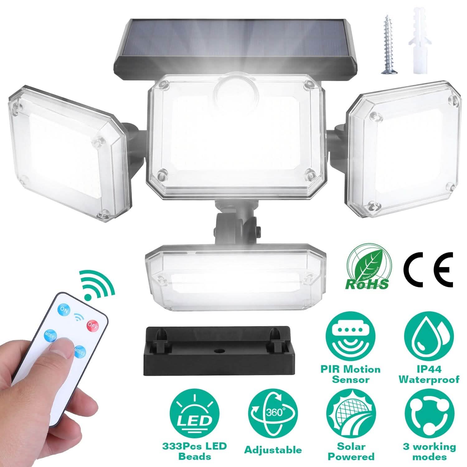 Solar Powered Wall Lights Outdoor Motion Sensor Lamps DailySale