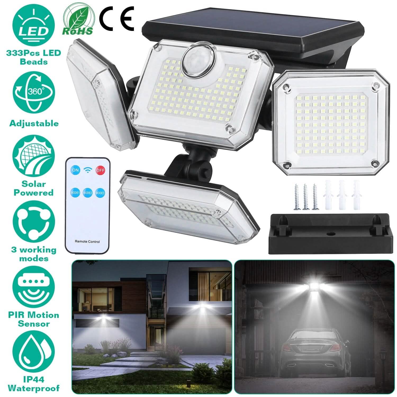 Solar Powered Wall Lights Outdoor Motion Sensor Lamps DailySale