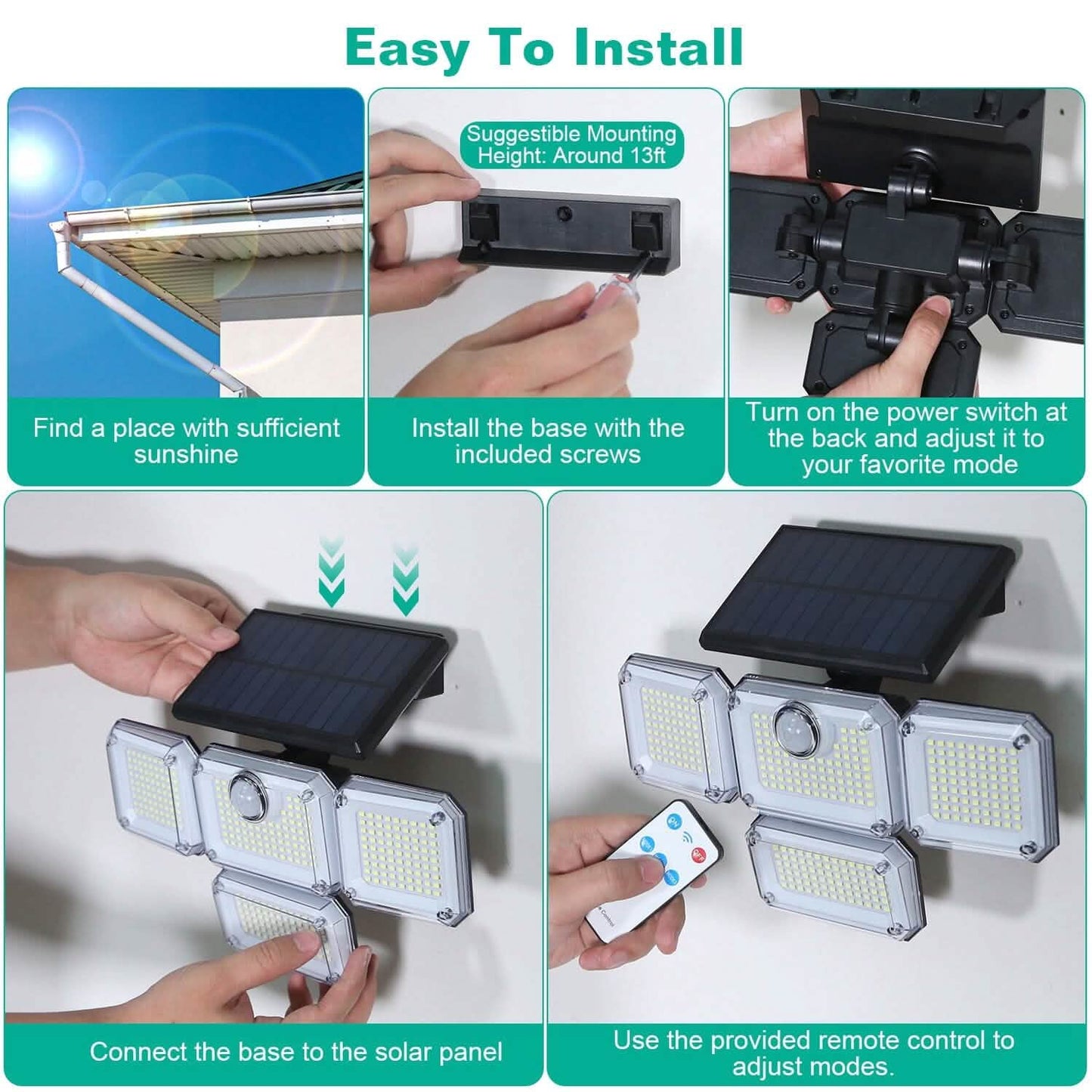 Solar Powered Wall Lights Outdoor Motion Sensor Lamps DailySale
