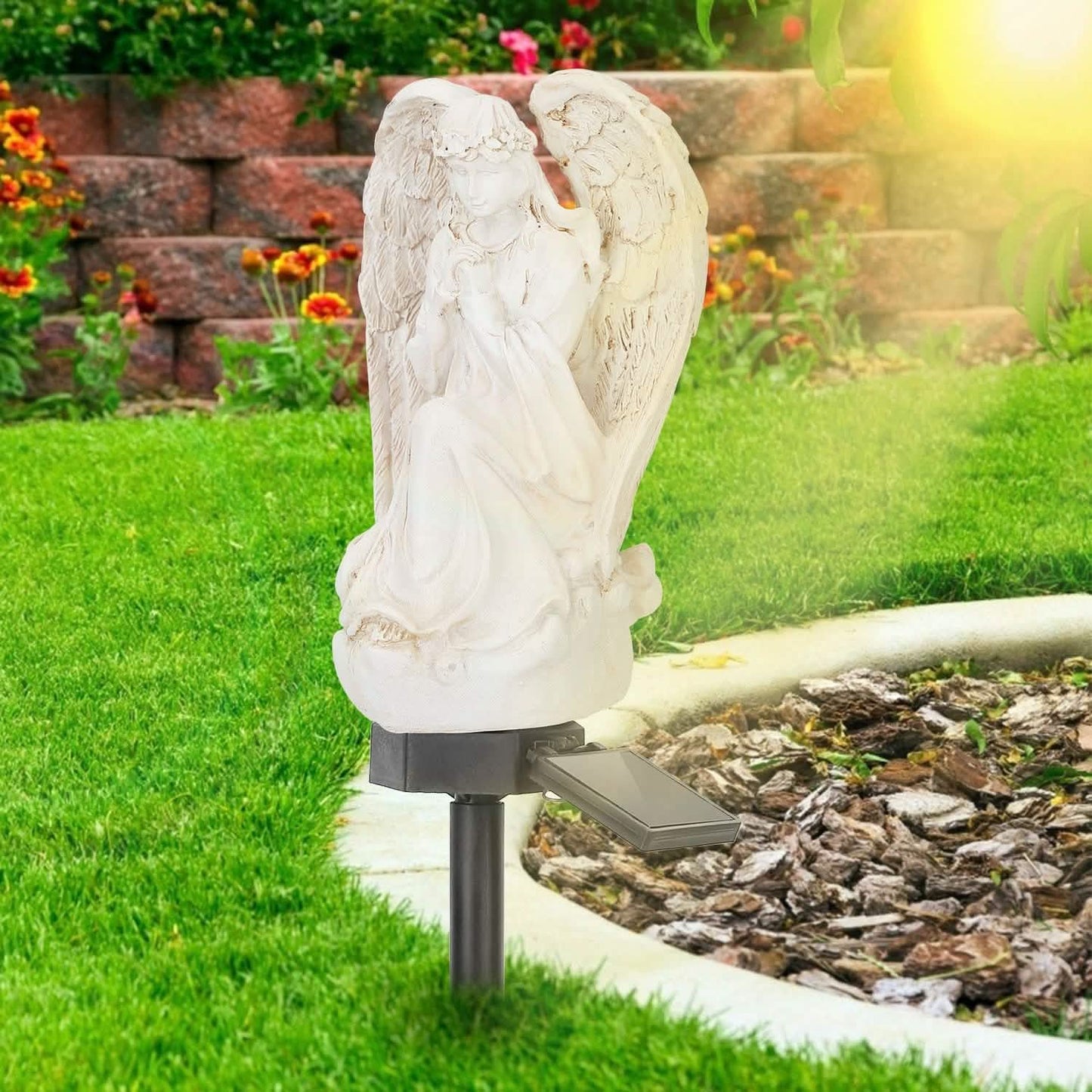 Solar Praying Angle Statue Garden Light DailySale