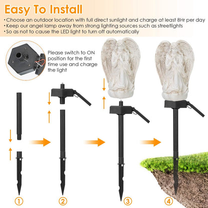 Solar Praying Angle Statue Garden Light DailySale