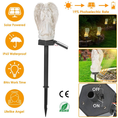 Solar Praying Angle Statue Garden Light DailySale