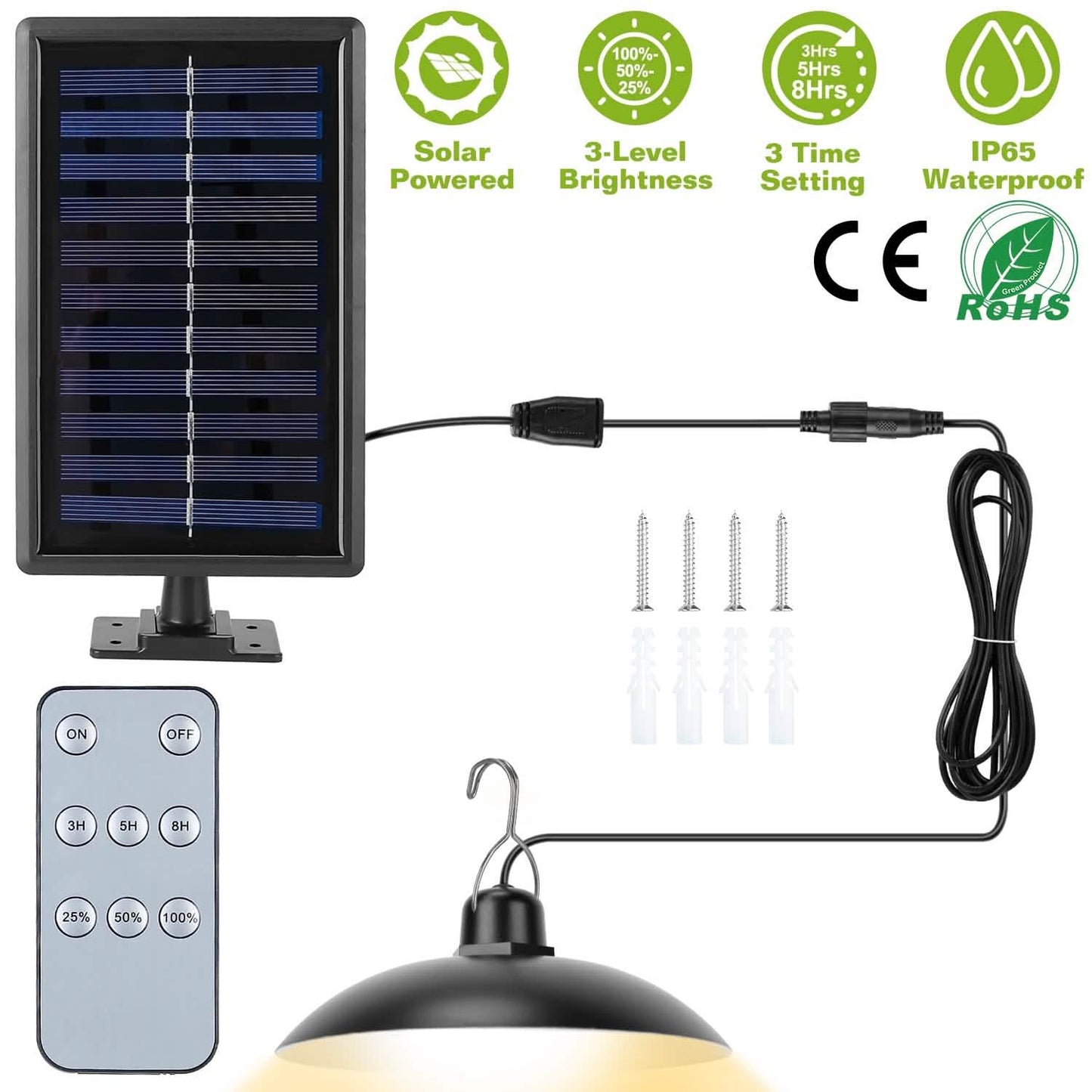 Solar Shed Light Sensor Hanging Lamp DailySale