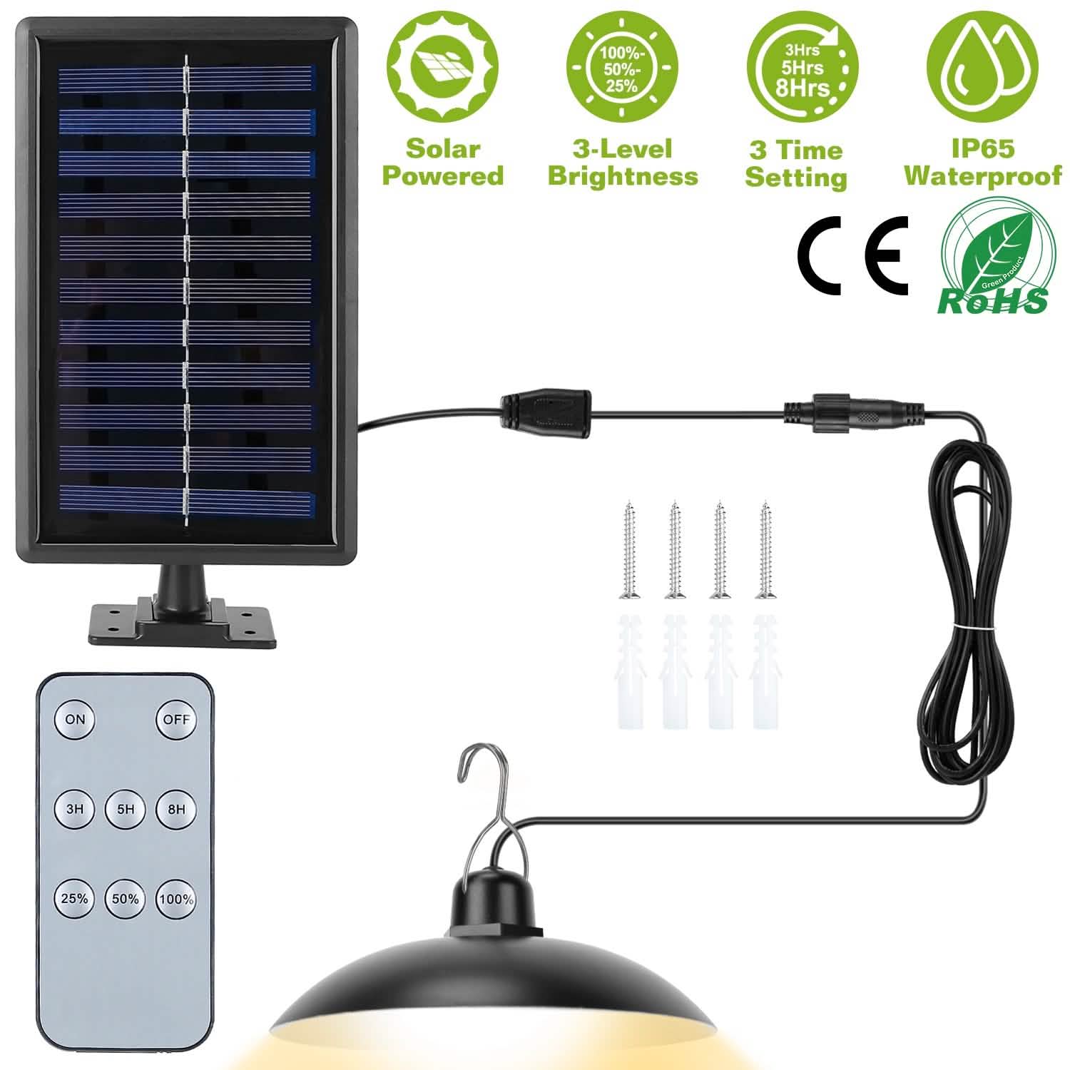 Solar Shed Light Sensor Hanging Lamp DailySale
