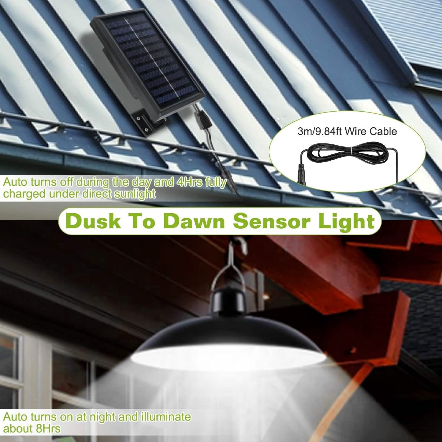 Solar Shed Light Sensor Hanging Lamp DailySale