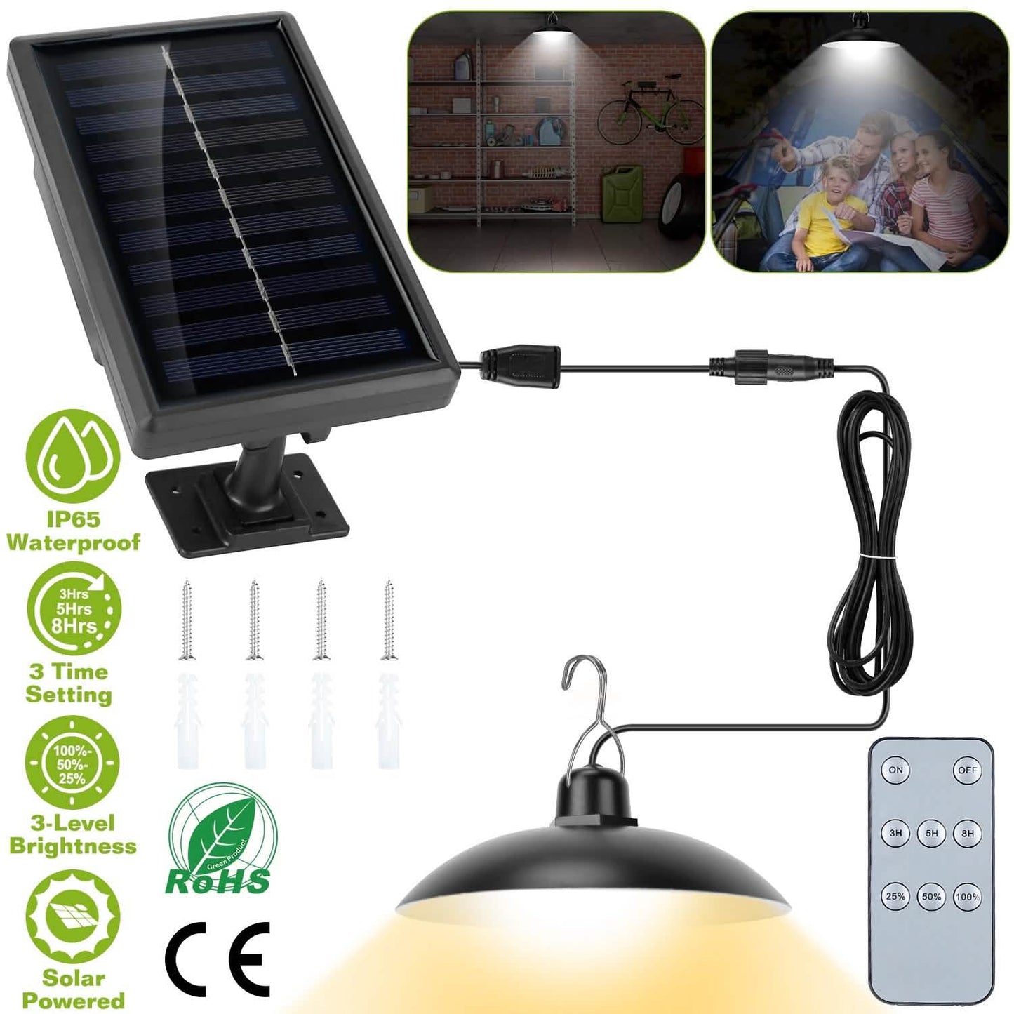 Solar Shed Light Sensor Hanging Lamp DailySale