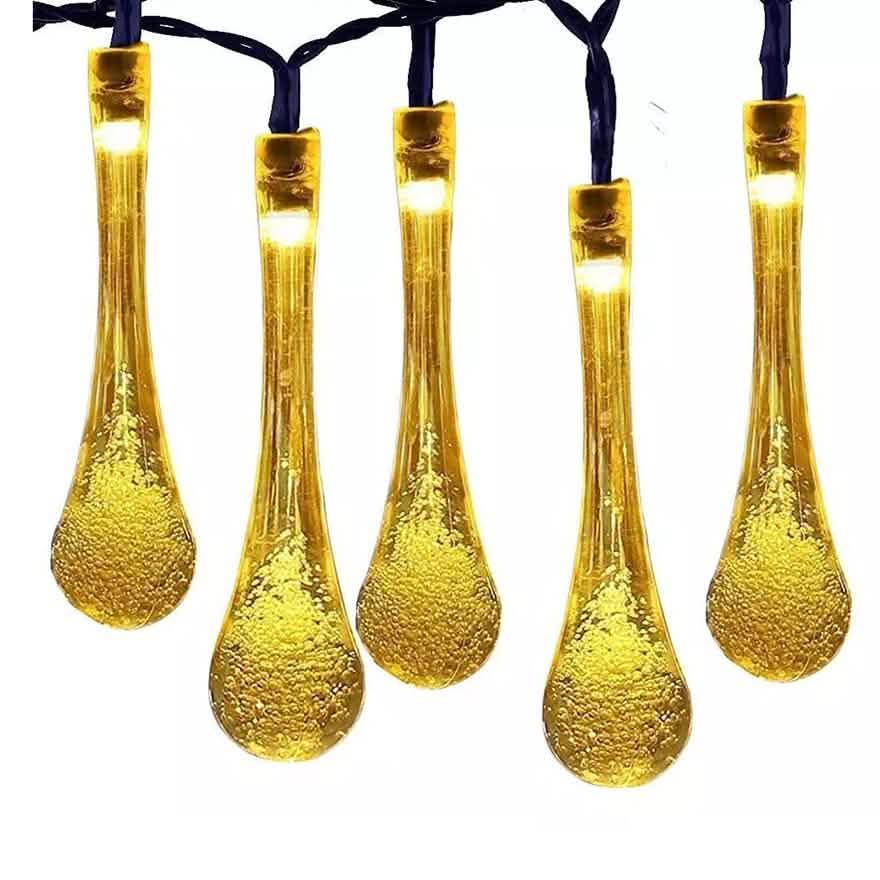 Solar String Lights 20ft 30 LED Water Drop Solar String Fairy Waterproof Lights DailySale