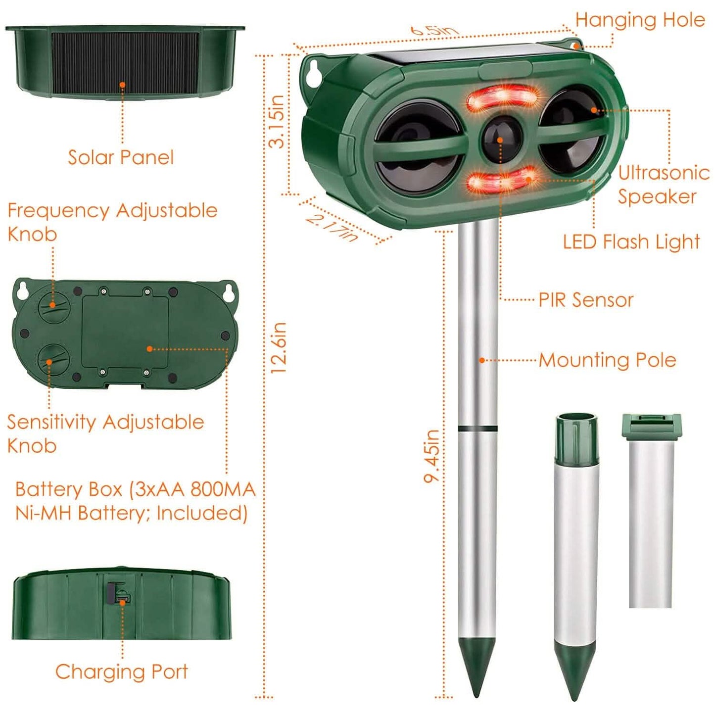 Solar Ultrasonic Animal Repeller Motion Sensor DailySale